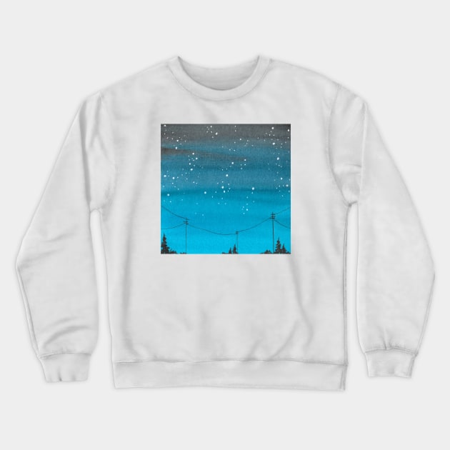 Blue Galaxy Crewneck Sweatshirt by RosanneCreates